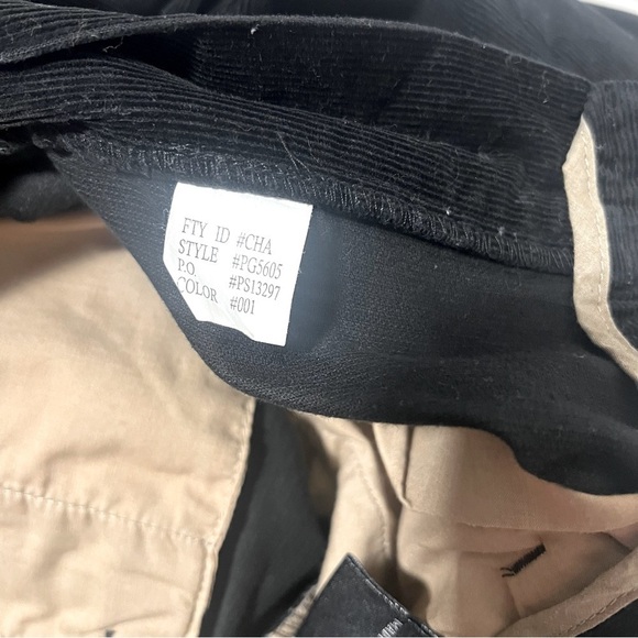 Perry Ellis Portfolio Men’s Size 34/30 Black Corduroy Pleated Cuffed Hem Pants - Picture 10 of 12